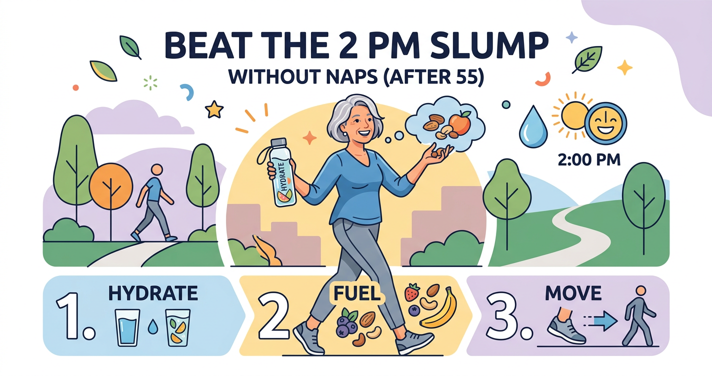 Hydrate, Fuel, Move: A How‑To Routine to Beat the 2 PM Slump Without Naps After 55 illustration