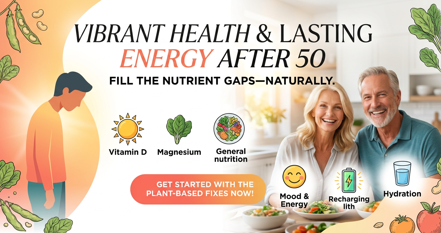 7 Nutrient Gaps That Drain Your Energy After 50—and the Best Plant-Based Fixes illustration