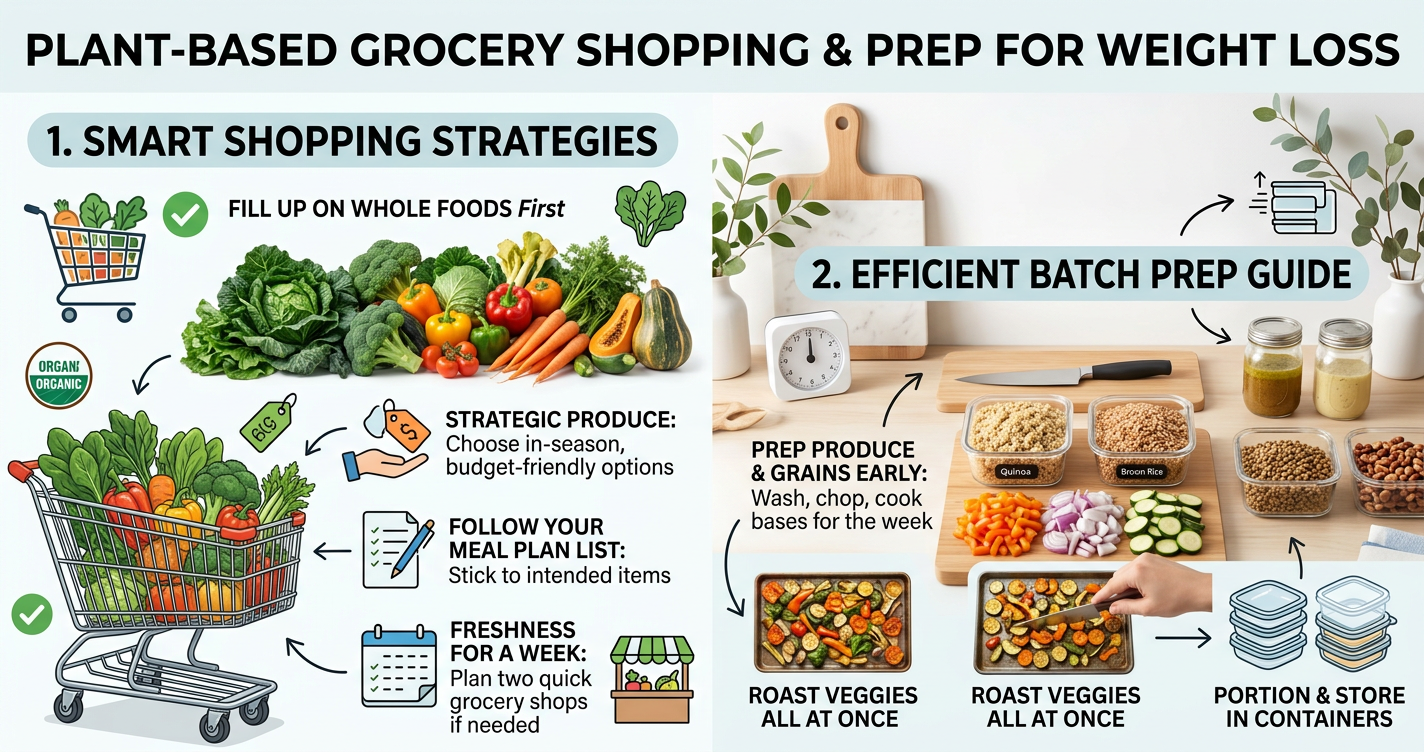 Plant‑Based Grocery List for Weight Loss: Step‑by‑Step Shopping, Prep, and a 7‑Day Menu to Boost Energy Naturally illustration