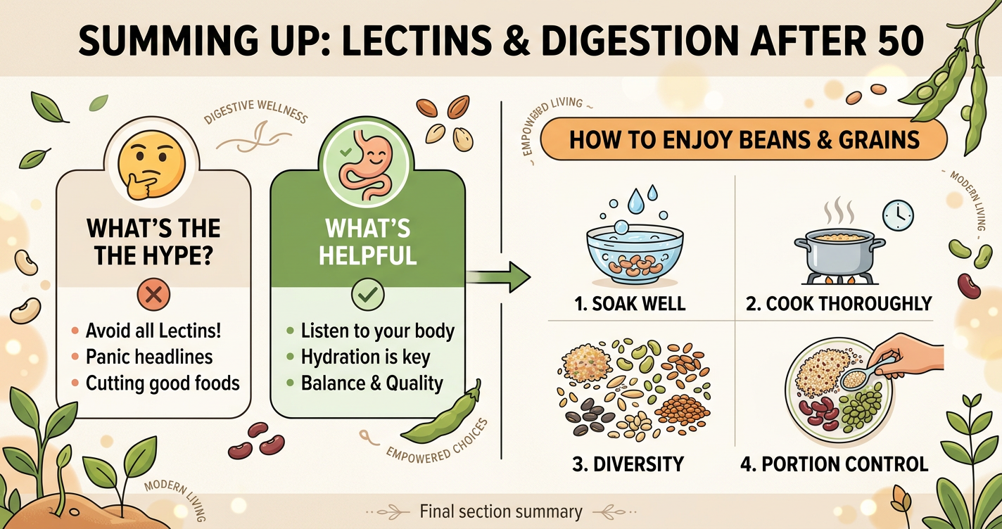Lectins and Digestion After 50: What’s Hype, What’s Helpful, and How to Enjoy Beans and Grains Without the Bloat illustration