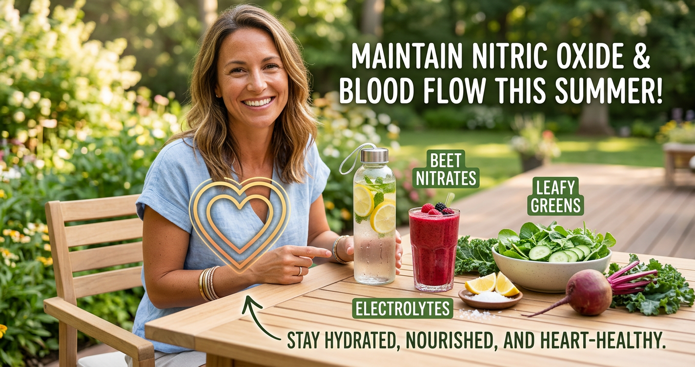 Summer Health for Your Heart: Hydration, Electrolytes, and Plant Nitrates (Beets & Greens) to Maintain Nitric Oxide and Blood Flow illustration