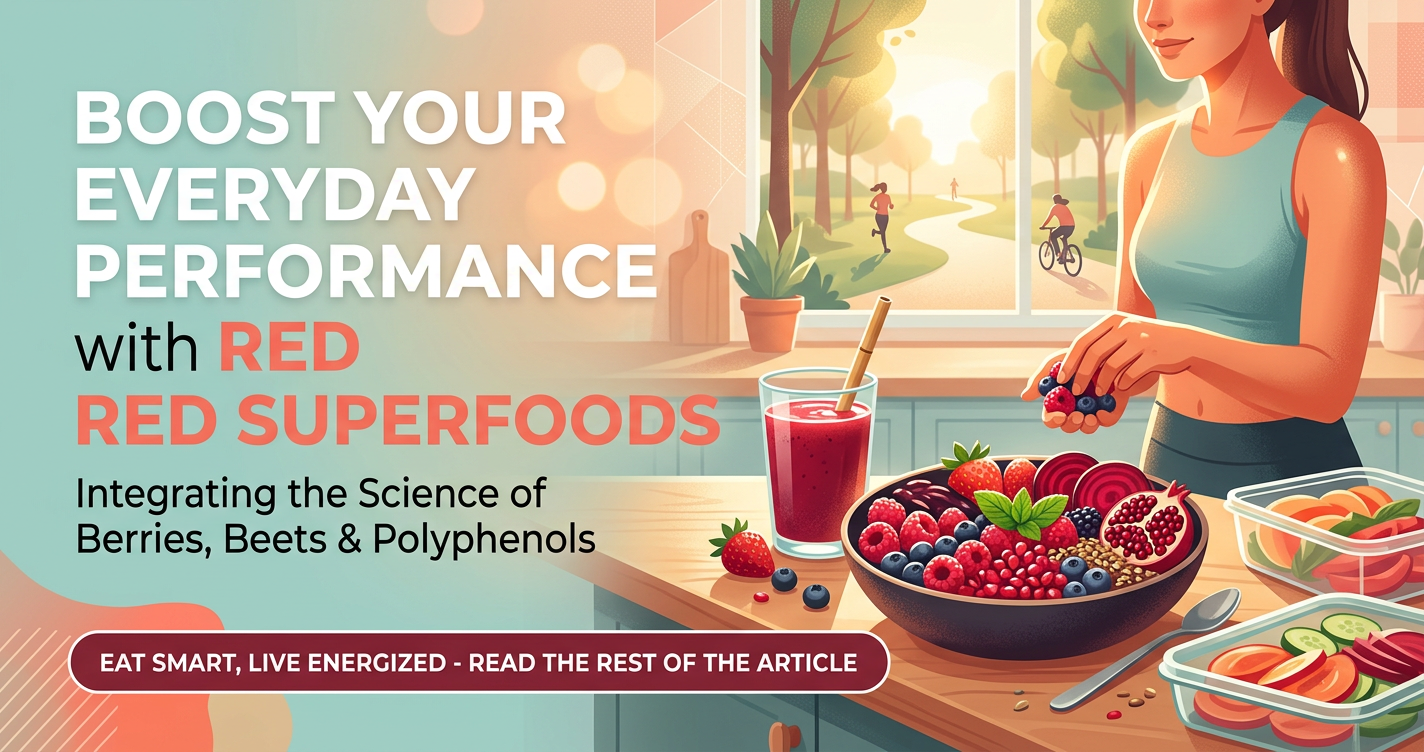 Red Superfoods for Everyday Performance: The Science of Berries, Beet Nitrates, and Polyphenols illustration