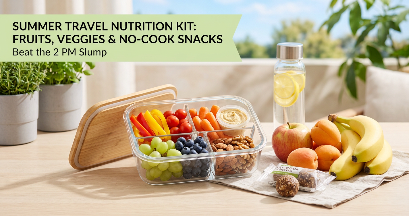 Summer Travel Nutrition Kit: Fruits, Veggies, and No‑Cook Snacks to Beat the 2 PM Slump illustration
