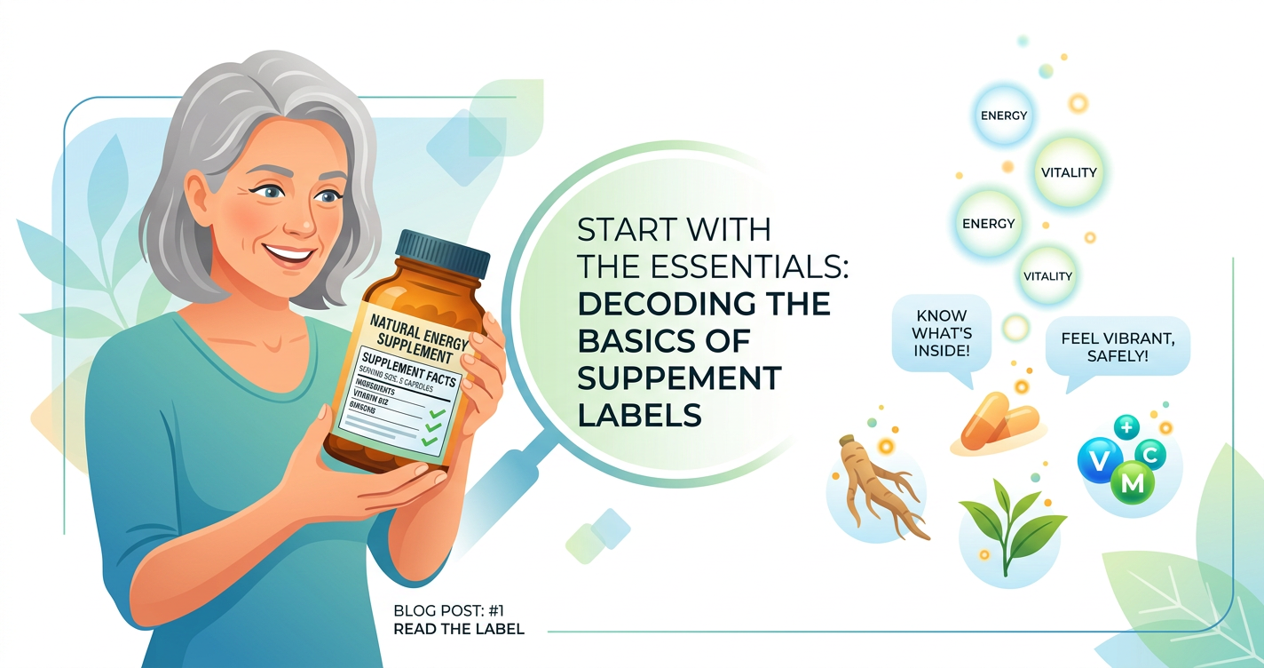 Read the Label: A Friendly Guide to Choosing Natural Energy Supplements After 55 (So You Can Feel Younger, Safely) illustration