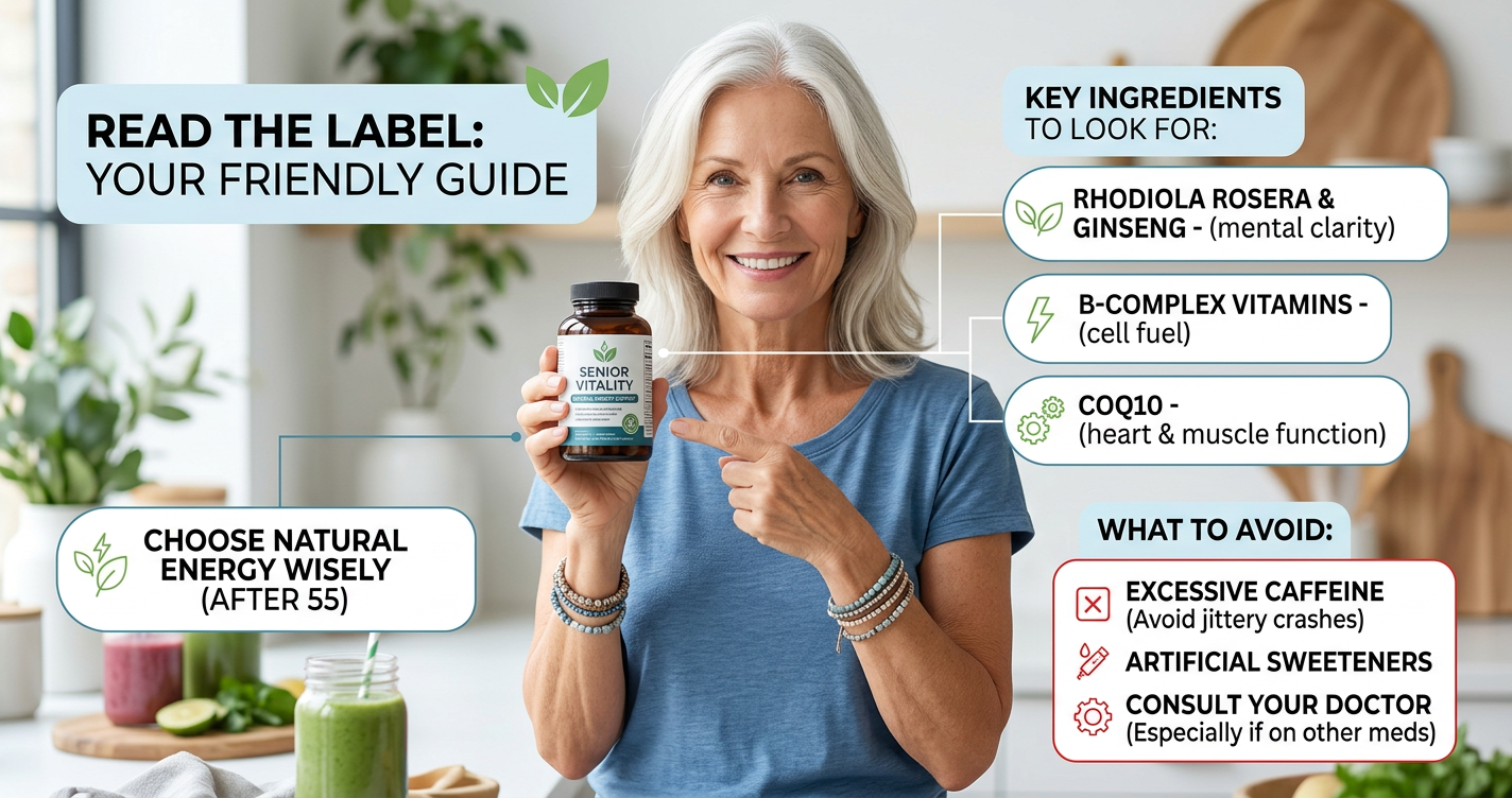 Read the Label: A Friendly Guide to Choosing Natural Energy Supplements After 55 (So You Can Feel Younger, Safely) illustration