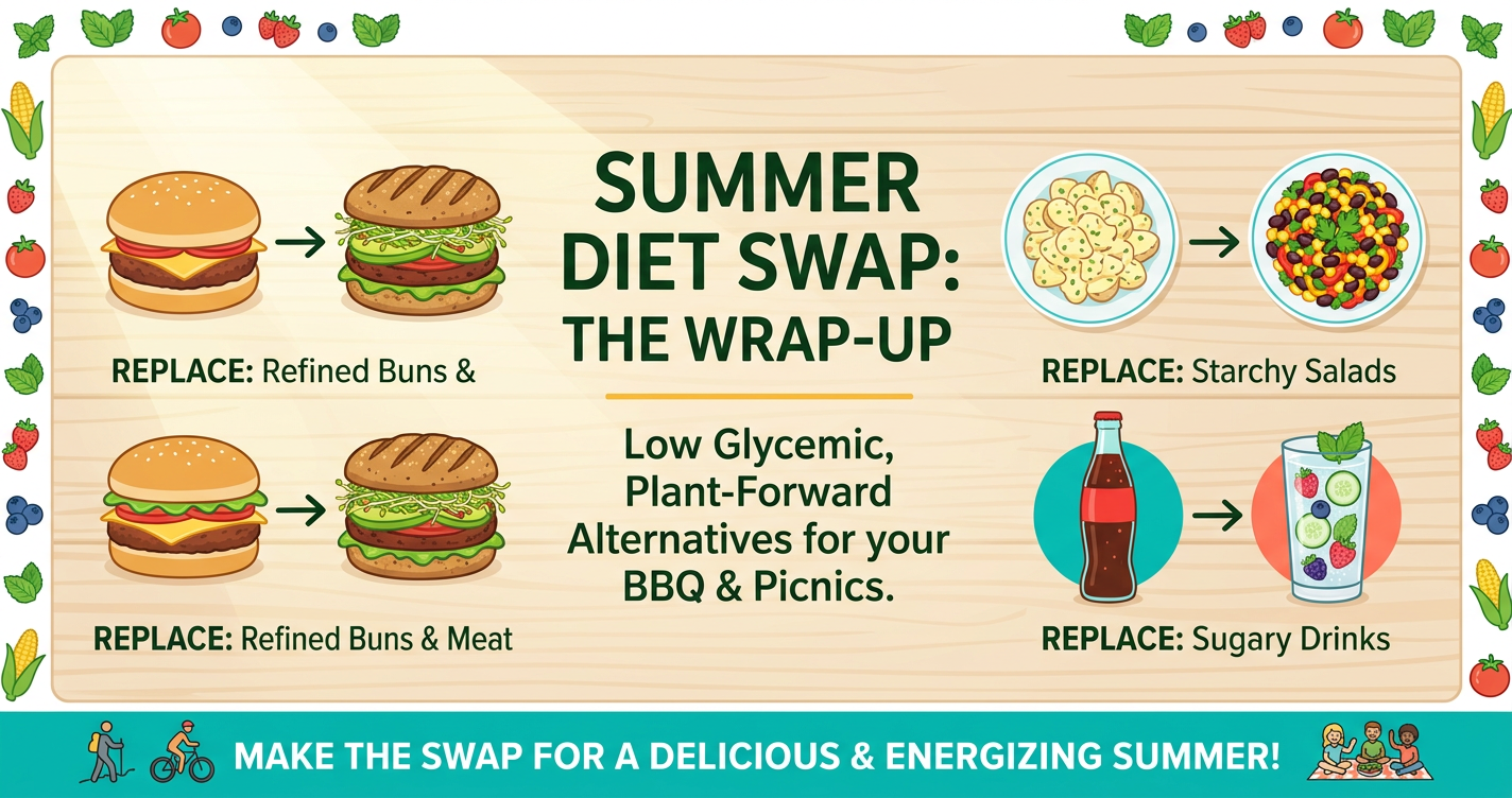 The Summer Diet Swap List: Healthy Alternatives to BBQ and Picnic Favorites (Low‑Glycemic, Plant‑Forward) illustration