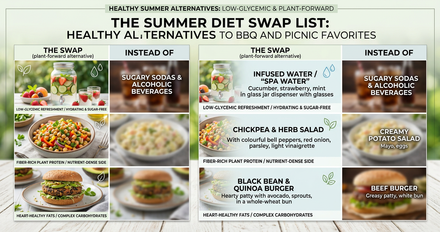The Summer Diet Swap List: Healthy Alternatives to BBQ and Picnic Favorites (Low‑Glycemic, Plant‑Forward) illustration