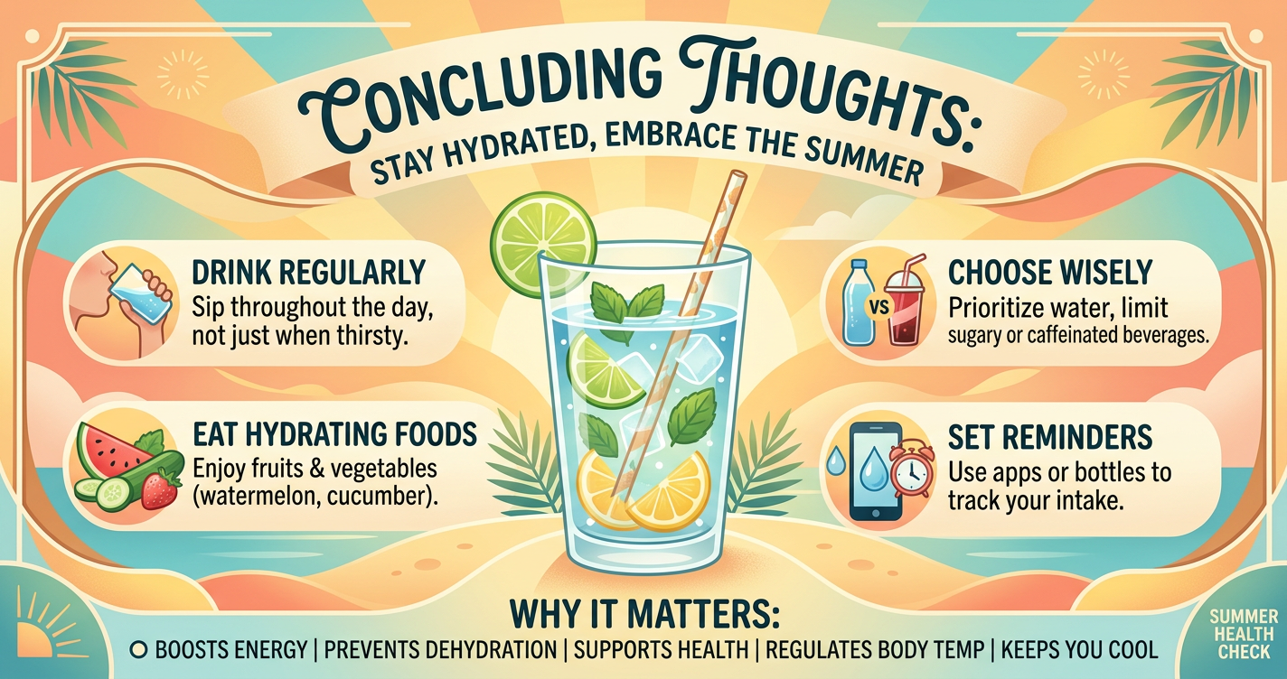 beat the summer heat: ways to stay hydrated in warmer weather and why its important to stay hydrated illustration