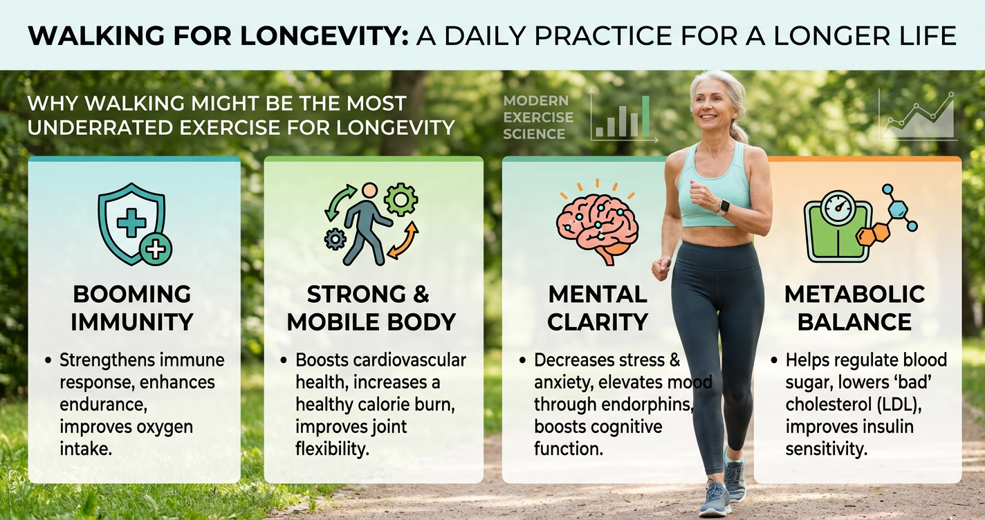 Why Walking Might Be the Most Underrated Exercise for Longevity illustration