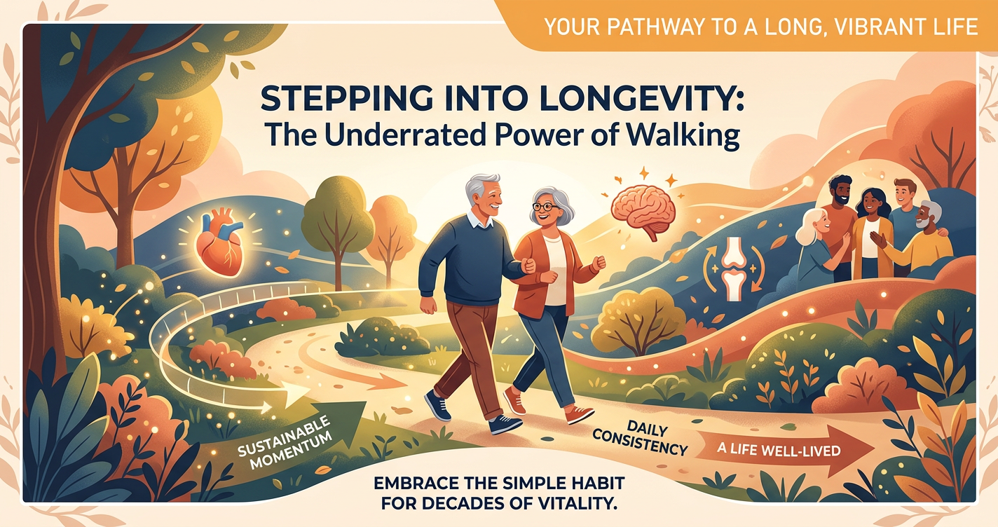 Why Walking Might Be the Most Underrated Exercise for Longevity illustration