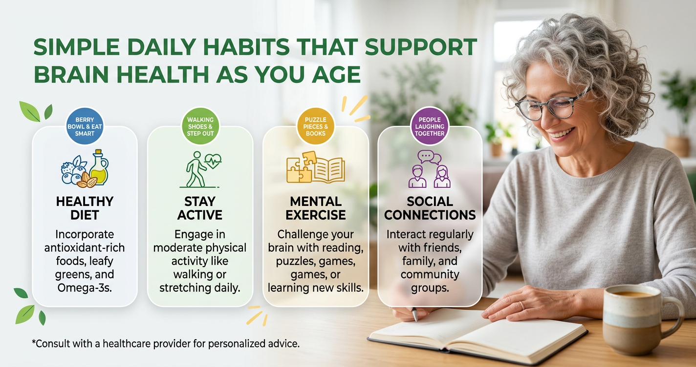 Simple Daily Habits That Help Support Brain Health as You Age illustration