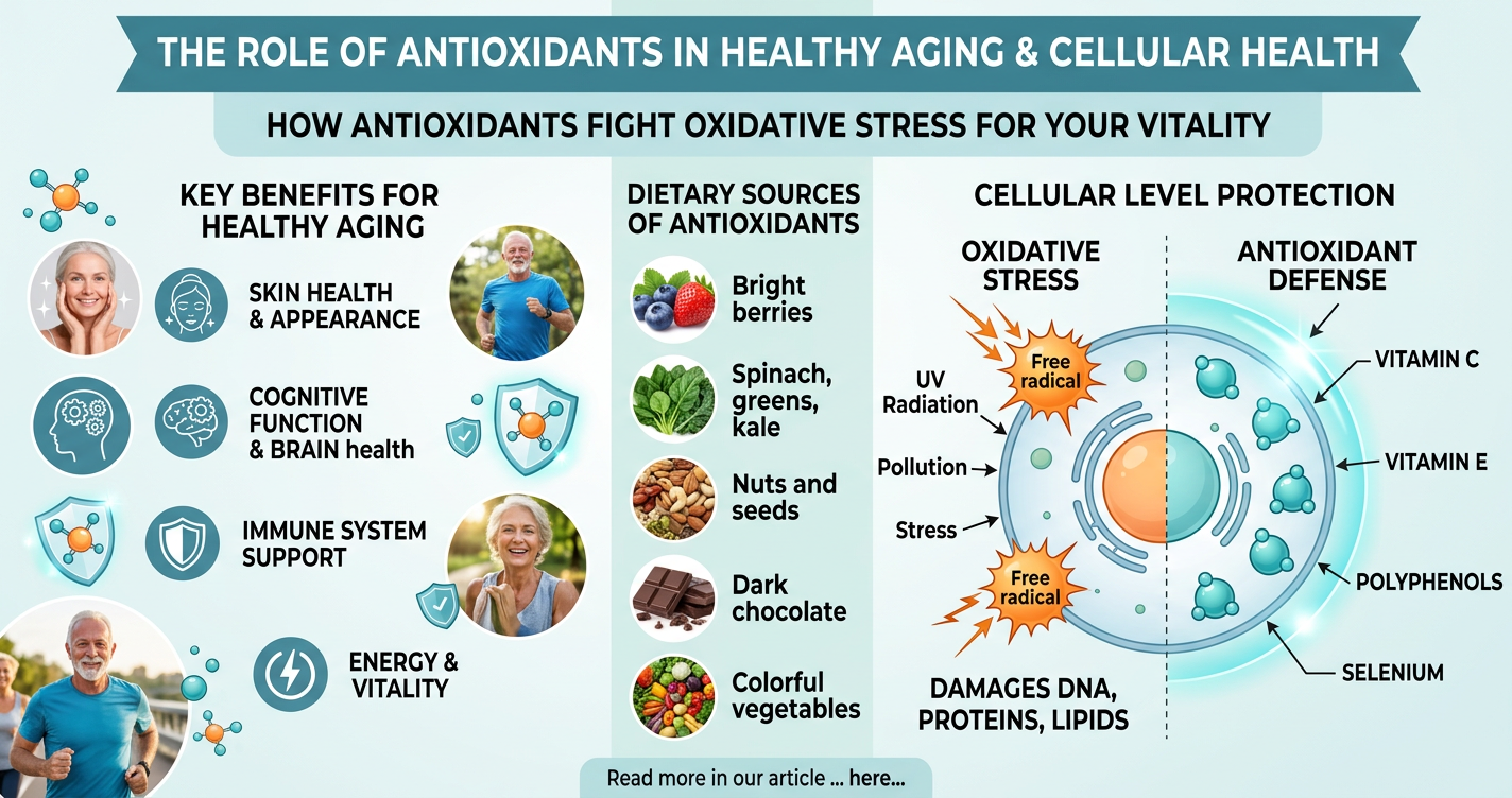The Role of Antioxidants in Healthy Aging and Cellular Health illustration