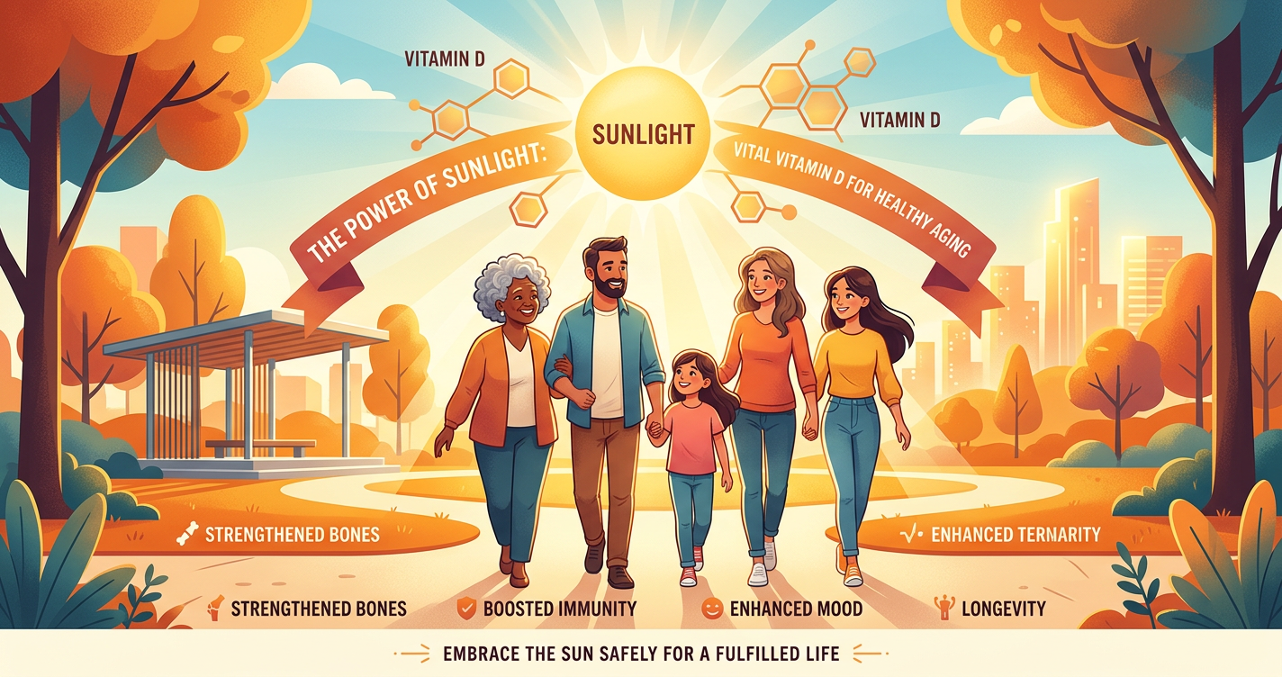 The Connection Between Sunlight, Vitamin D, and Healthy Aging illustration