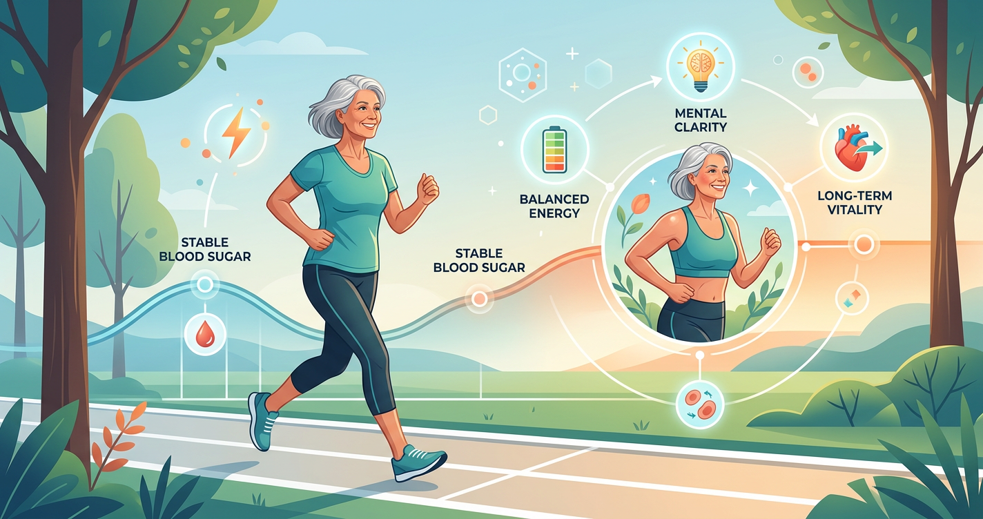 The Connection Between Blood Sugar Balance and Healthy Aging illustration