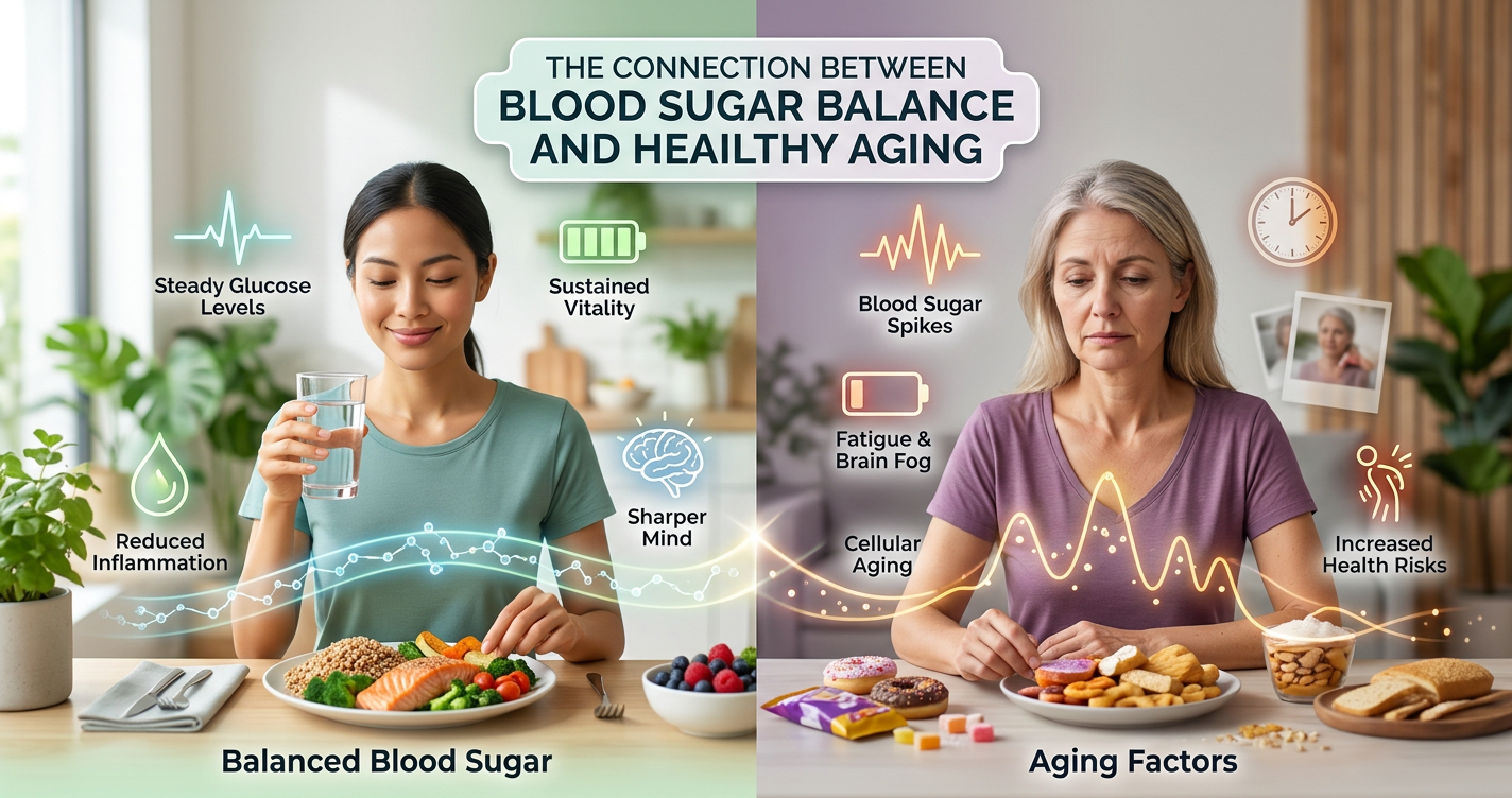 The Connection Between Blood Sugar Balance and Healthy Aging illustration