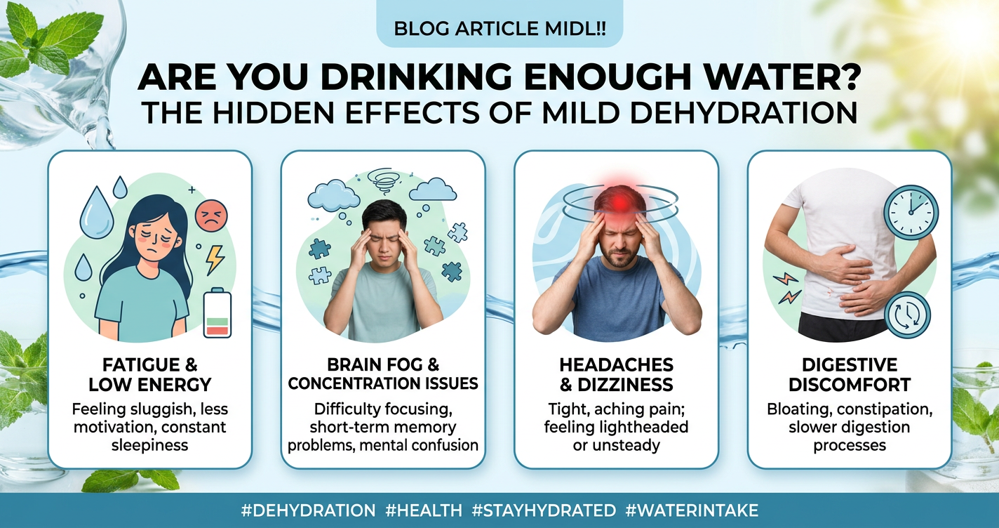 Are You Drinking Enough Water? The Hidden Effects of Mild Dehydration illustration