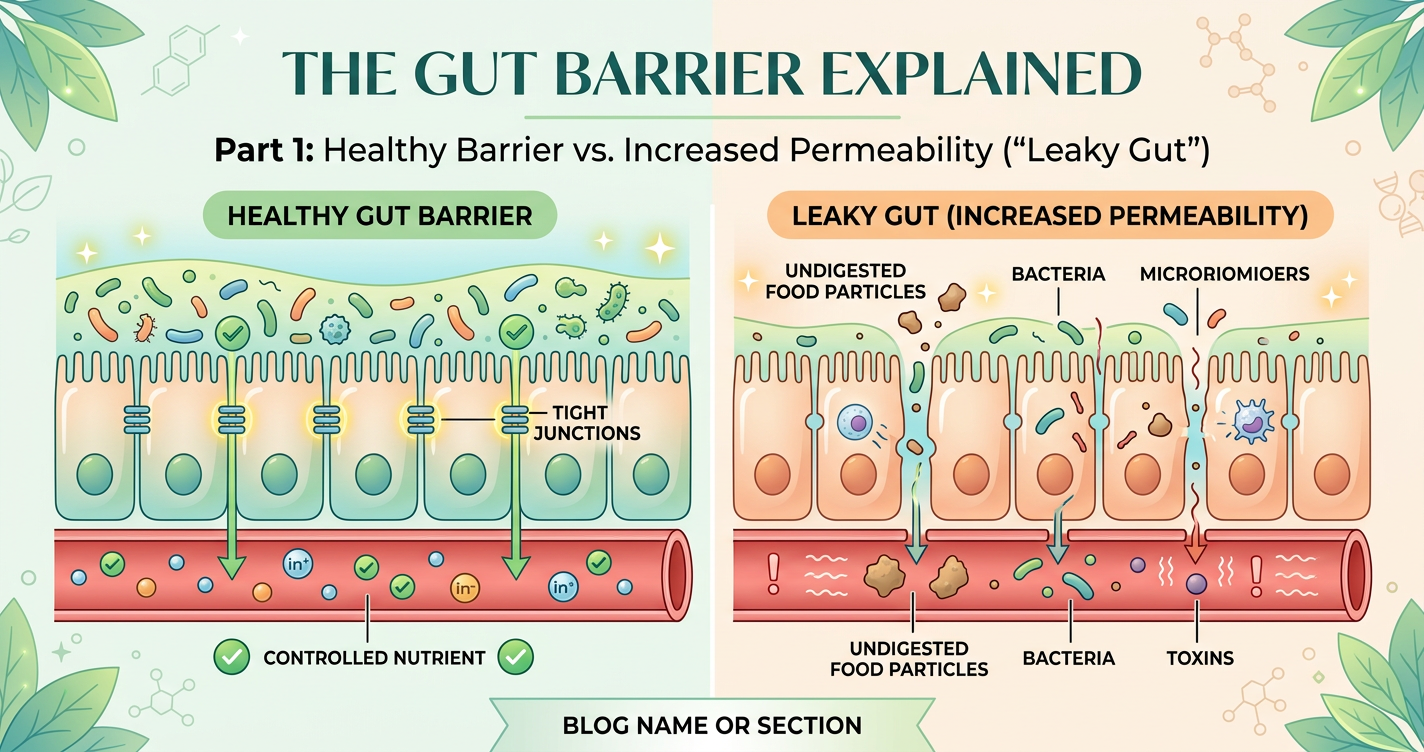 The Gut Barrier Explained: What “Leaky Gut” Really Means and How to Support Your Microbiome illustration