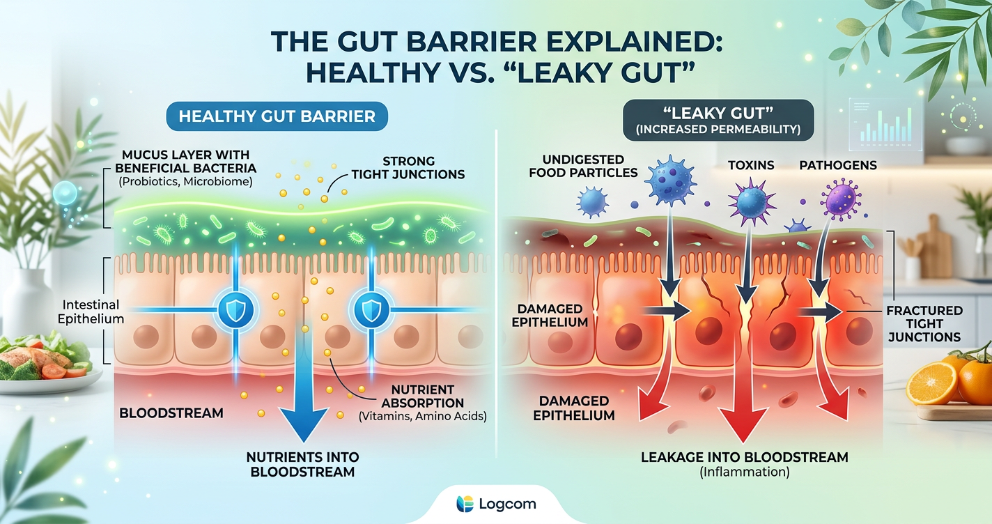 The Gut Barrier Explained: What “Leaky Gut” Really Means and How to Support Your Microbiome illustration