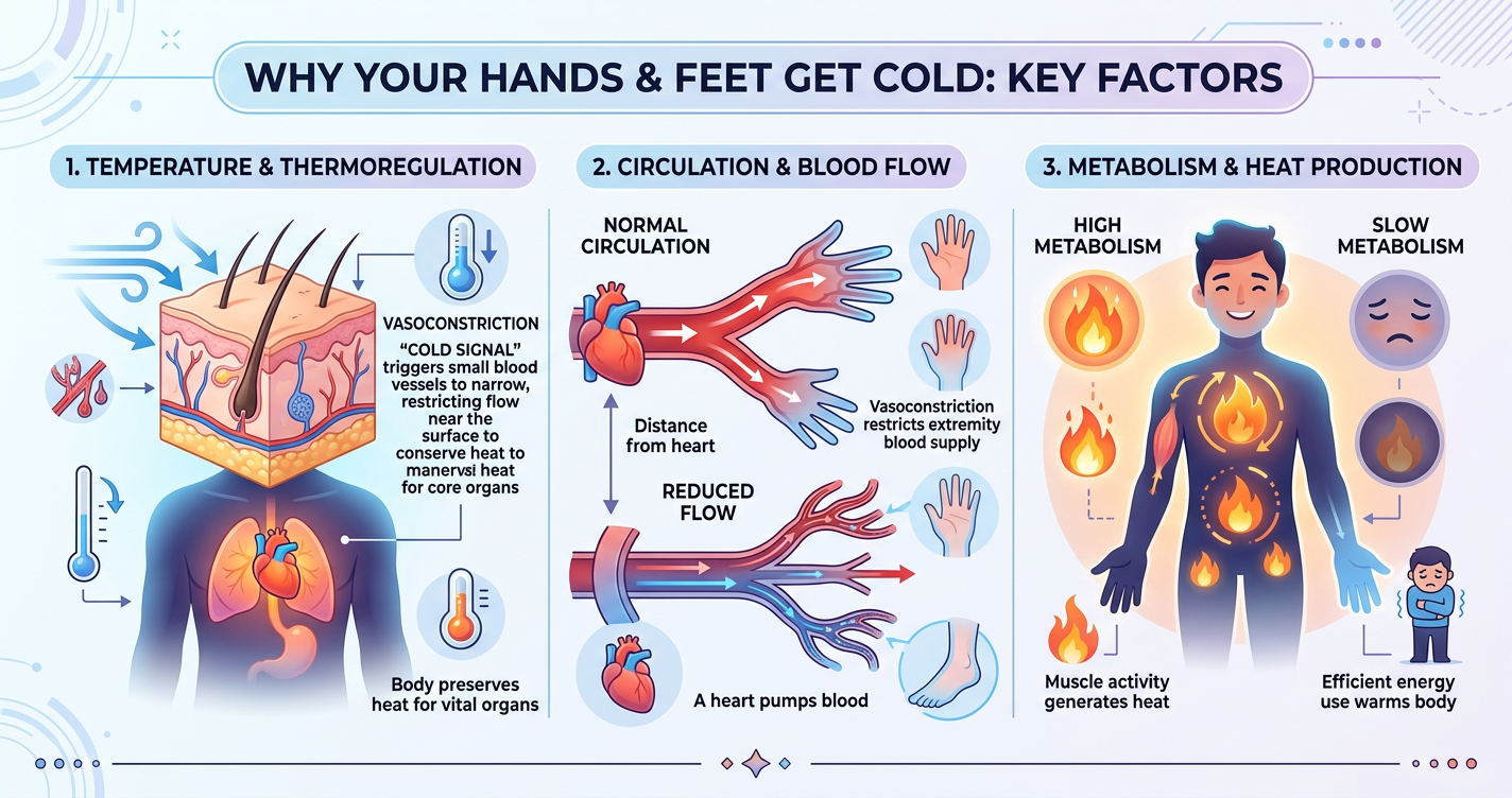 Why Your Hands and Feet Get Cold: What Circulation, Temperature and Metabolism Have to Do With It illustration