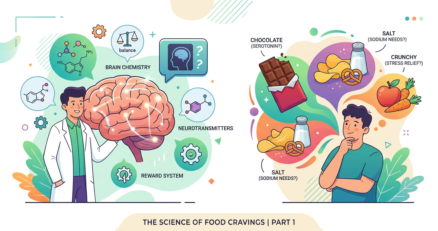 The Science of Food Cravings: Why You Want Chocolate, Salt or Crunchy Foods illustration